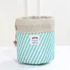 Bolsa Cosmética Cilíndrica con Cordón, Neceser Portátil de Viaje, Bolsa Organizadora de Cosméticos de Gran Capacidad, Bolsa de Almacenamiento Multifuncional
