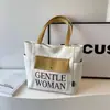 Bolsa Tote de Nicho da Moda Atacado Transfronteiriça Grande Capacidade Casual de Viagem Bolsa de Ombro Cor Contrastante Portátil de Lona Bolsa de Axila