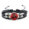 Venda Quente Transfronteiriça Pulseira de Pedra do Tempo Naruto Mori Corda de Mão Trançada de Couro Preto Multicamadas Atacado