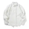 Camisa Larga de Manga Larga Holgada Estilo Coreano con Caída de Lujo Ligero para Hombre, Camisa Texturizada Antiarrugas de Moda para Primavera y Otoño