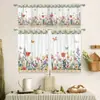Cortinas Cortas de Cocina Florales Acuarela Verano Temu Estilo Pastoral Primaveral Cortinas de Ventana Cortinas Decorativas Blackout Cortinas de Puerta
