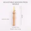 Bolígrafo de Bordado Poke Ruso Bolígrafo Poke Ajustable Hecho a Mano DIY Lana Poke Bordado Herramienta de Tejer Mango de Madera Aguja Poke