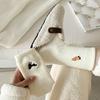 Calcetines lindos de terciopelo australiano para mujer otoño e invierno terciopelo coral con forro polar engrosado para confinamiento largo medio de pantorrilla calcetines de felpa para dormir en casa calcetines de piso