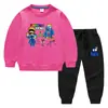 Nova coleção outono/inverno 2023 roupas infantis transfronteiriças suéter infantil calça conjunto de duas peças com desenho para bebê algodão manga longa