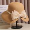 Chapéu de palha elegante estilo francês Hepburn para mulheres com proteção solar de verão e guarda-sol para viagens e férias Chapéu de sol na praia