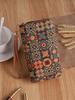 Nueva Cartera Larga de Doble Cierre Estilo Bohemio Grano de Madera Retro Portátil Geométrica Multitarjeta de Gran Capacidad