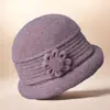 Novo Chapéu de Lã Tricotado Quente de Inverno para Mulheres Idosas com Anel de Esponja e Veludo Grosso Chapéus para Meia-Idade e Idosos