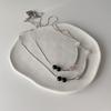 Collar de Piedra Natural Igual que el de Jiang Shiqi para Mujer Coreano Nicho Elegante Simple Versátil Cadena para el Cuello Cadena para la Clavícula Acero Inoxidable