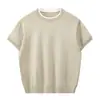 Suéter Tricot Masculino de Manga Curta Novo Verão 2026 com Design Vazado Respirável, Blusa Elegante de Gola Redonda para Homens de Meia-Idade