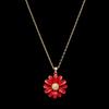 Ins Sentido del Diseño Pintura Horneada Margarita Abeja Collar Largo Dulce Moda Flor Multicolor Ajustable Cadena para Suéter para Mujeres