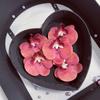Flor individual de simulación de Phalaenopsis roja de internet peinado Lu Fu regalo de mano caja de dulces 9cm hecho a mano diy accesorios decorativos