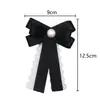 Alfinete de Gravata Borboleta Preto de Alto Padrão Estilo Francês, Presilha de Cabelo Estilo Chanel, Acessório de Cabelo DIY, Acessório de Decoração para Broche de Peito, Laço