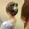 Exquisito Pasador de Flor de Perla Hecho a Mano Estilo Coreano con un Toque de Lujo para Peinados Recogidos, Pinza de Tiburón Pasador Accesorio para el Cabello