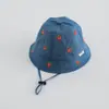 Chapéu de Bebê Estilo Coreano Moda Verão Estampado Chapéu de Pescador de Aba Larga para Meninos e Meninas, Chapéu Bucket Fofo e Versátil, Estilo Fino