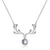 Collar de alce con incrustaciones de diamantes para mujer, piedra lunar artificial, Cyber Celebrant, joyería de moda, estilo corto, ciervo fresco con cadena de clavícula.