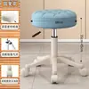 Banco de Beleza com Rodas, Giratório e Altura Ajustável, Banco Redondo para Maquiagem e Vestir, Cabeleireiro, Salão de Unhas, Banco de Barbeiro, Grande Cadeira de Trabalho