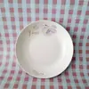 Plato de arroz de cerámica, plato de sopa doméstico, plato con estampado sencillo, plato de fideos doméstico de uso diario, plato de cerámica, juego de vajilla creativa