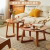Mesa de centro original de madera maciza estilo japonés para dormitorio sala de estar balcón de casa mesa baja redonda blanca extremadamente simple plegable apartamento pequeño