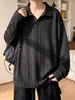 Camiseta de Manga Larga para Hombre de Marca Nueva y de Moda Otoño 2026 con Estampado de Trigo, Camisa Polo Pesada Estilo Americano con Cuello Campana