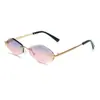 Gafas de sol metálicas con cabeza de leopardo para hombre sin montura con diamantes personalizadas de moda para mujer nuevas gafas de sol para el sol transfronterizas europeas y americanas