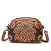 Bolsas Femininas 2025 Novo Estilo Étnico Multicamadas Ombro Único Transversal Bolsa de Mão Pequena Redonda Comércio Transfronteiriço Atacado Dropshipping