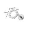 Joyería para Piercing Henson G23/F136 de Titanio con Tornillo de Cereza Incrustado de Circonita Stud para Labio Stud para Cartílago Auricular Joyería para Piercing