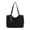 Bolsa de antepé em camurça francesa para mulheres, novo modelo 2026, bolsa de ombro vintage de grande capacidade, bolsa tote fosca para o dia a dia