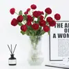 Flores Artificiales de Tela de Seda con Cruz de 3 Cabezas Loto Abierto Peonía Adornos de Decoración para el Hogar Bodas Flores Realistas de Alta Gama