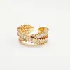 Anillo de Lujo Ligero de Moda Coreana Tendencia en Tiktok con Microincrustaciones de Diamante y Madreperla para Mujer con Acabado de Alta Gama Que No Se Desvanece