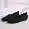Novo Estilo Transfronteiriço Sapatos Rasteiros Rasos Fly-Knit para Mulheres, Tamanho Grande Tecido Tricotado Respirável Sapatos de Trabalho, Fornecimento Wish