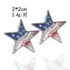 Joyería con temática del Día de la Independencia, Día Nacional Americano, collar de cadena y pendientes de Estrellas y Franjas, accesorios de estilo casual americano al por mayor