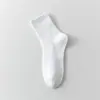 Calcetines Blancos para Mujer, Algodón Puro Cortos para Otoño e Invierno, 7A Antibacterianos, Desodorantes, Absorbentes de Sudor, Calcetines Deportivos de Media Pantorrilla, Calcetines Zhuji