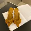 2023 Nuevo Bolso de Zapatos para Mujer de Comercio Exterior Punta con Lazo Boca Baja Tacón Alto Tacón Fino Sandalias de Media Caña Zapatos