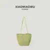 Bolso bandolera de gamuza transfronterizo coreano para mujer, adecuado para ir al trabajo, casual, moderno, vintage, estilo versátil, diseño de ciervo, bolso tote tipo cubo moteado
