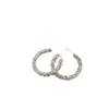 Pendientes de Plata de Ley Estilo Ins de Alta Calidad Plateado Triturado Brillantes Pendientes para el Viaje Diario Pendientes Retro Simples