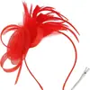 Novo Adorno de Cabeça de Malha com Penas para Noivas Europeias e Americanas, Adorno de Cabeça Retrô para Festival de Corridas de Cavalo, Flor de Cabeça para Apresentação, Acessórios de Cabelo, Faixa de Cabelo