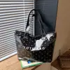 Bolsa de Tote de PVC Transparente con Diseño de Lunares y Lazo Estilo Coreano Miss para Vacaciones en la Playa Bolso de Hombro