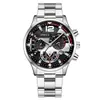 Reloj de Cuarzo Deportivo para Hombre con Correa de Acero, Calendario, Manecillas Luminosas, Venta Caliente Transfronteriza, Reloj para Hombre, Venta al por Mayor