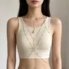 Cadena Larga para el Pecho Transfronteriza Europea y Americana Cadena para Bikini de Traje de Baño en la Playa Cadena Corporal Personalizada Simple Casual Estilo Vacaciones para Mujeres