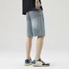 Shorts Jeans de Uma Peça Novo Verão para Homens, Reto Solto High Street Versátil Cinco Pontos Meio Comprido