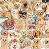 50 Adesivos Fofos de Cachorro Golden Retriever Adesivos de Cachorro Pet Curativos Decoração DIY para Mala Laptop