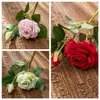Liquidação 90% OFF Flores Artificiais Rosa Creme Fabricante Flores Artificiais Plantas Verdes Artesanato Atacado Decoração de Casamento Transfronteiriça