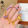 Loja de ouro com esmalte de ouro antigo azul roxo gradiente pulseira de borla acessórios DIY pulseira atacado