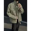 Chaqueta de patchwork de cuello alto de moda, holgada y extragrande para hombre, versátil prenda exterior casual de alta calle