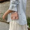 Mini Bolsa Matelassada Bordada Estilo Coreano Nova Moda Laço Pequena Fragrância Porta-Moedas Corrente Embossada Bolsa Transversal Feminina