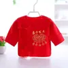 Roupas de Bebê Meio Costas Vermelhas Festivas Roupas para Recém-Nascido 0-3 Meses Roupas Pequenas para Recém-Nascido Sem Ossos Finas