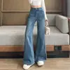Tiro Real Jeans Retro Americano Micro Campana para Mujer Otoño 2026 Nuevos Sueltos Adelgazantes No Ajustados a la Pierna Pantalones de Campana con Caída