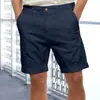 2026 Comercio Electrónico Transfronterizo Nuevos Shorts de Lino para Hombre de Verano Transpirables de Color Sólido para Exteriores Sueltos Casuales Rectos de Cinco Puntos