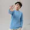 Suéter de cachemira para niños de punto trenzado grueso de cuello medio lana pura tejido punto mismo estilo para niños y niñas lana punto trenzado pequeño otoño e invierno nuevo estilo