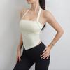 Chaleco deportivo de una pieza con cuello halter para mujer, resistente a los golpes, con espalda descubierta, para pilates, yoga, fitness, sujetador deportivo de verano